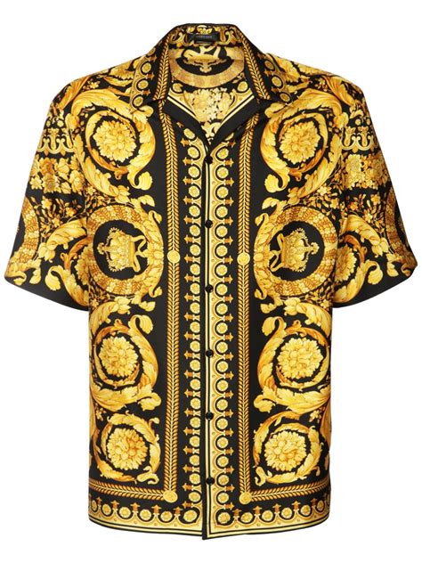 camicia versace uomo nera e oro|Scopri la nuova collezione di camicie da uomo di Versace su.